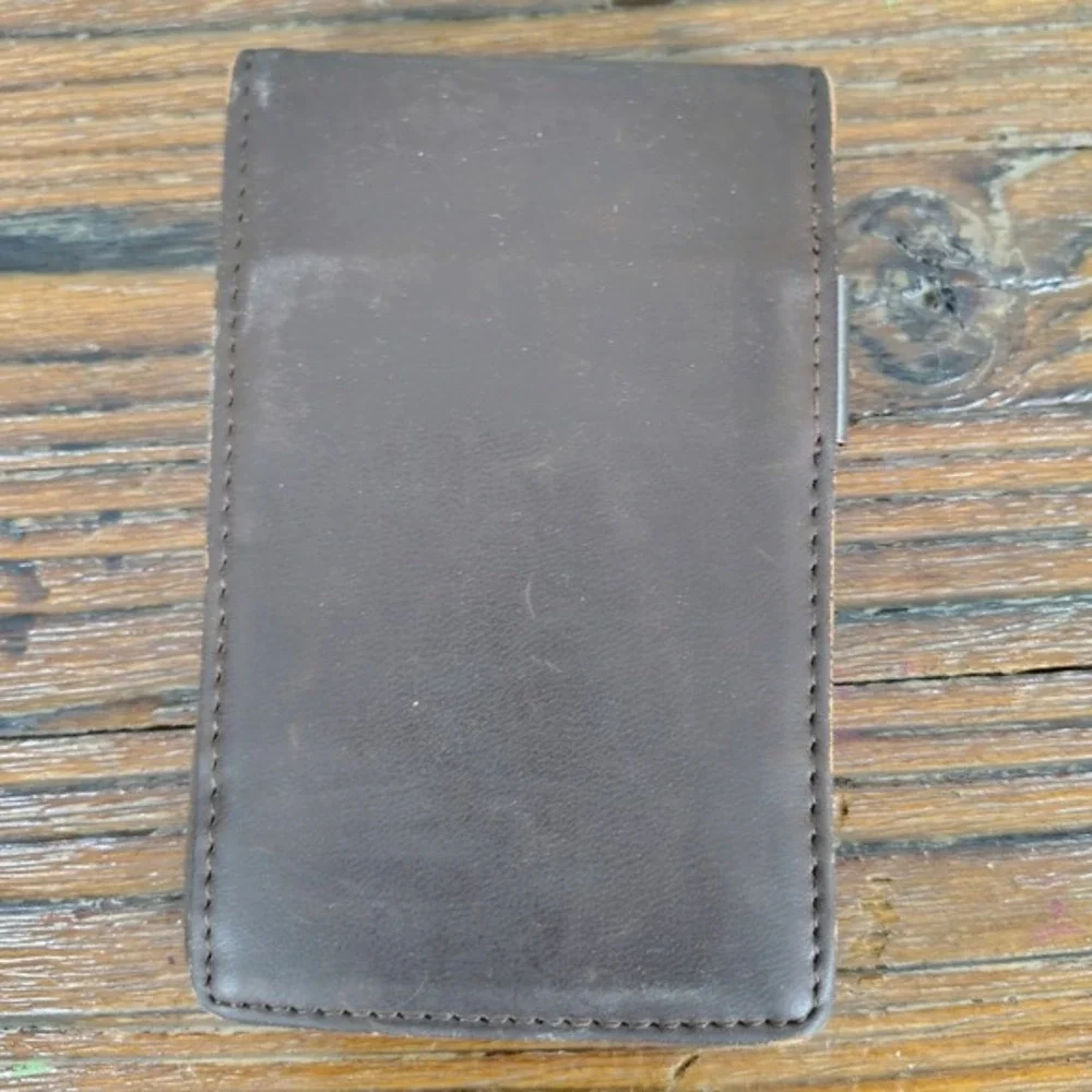 Travando Mens Leather Bifold Wallet with Money‎ Clip Brown Slim Card Holder Logo